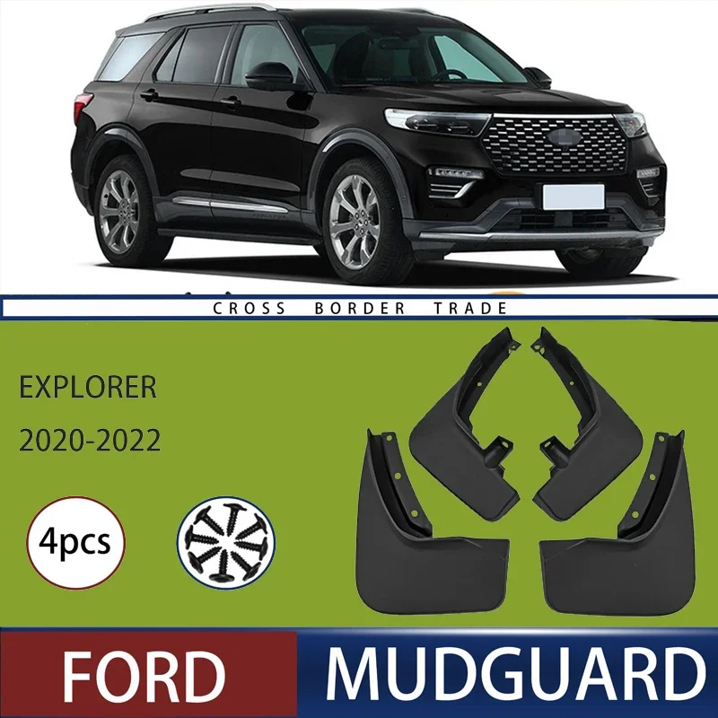 

For Ford Explorer 2020-2022 2021 Automotive Tire Mudguard Waterproof Splash Proof 4pcs Accessories
