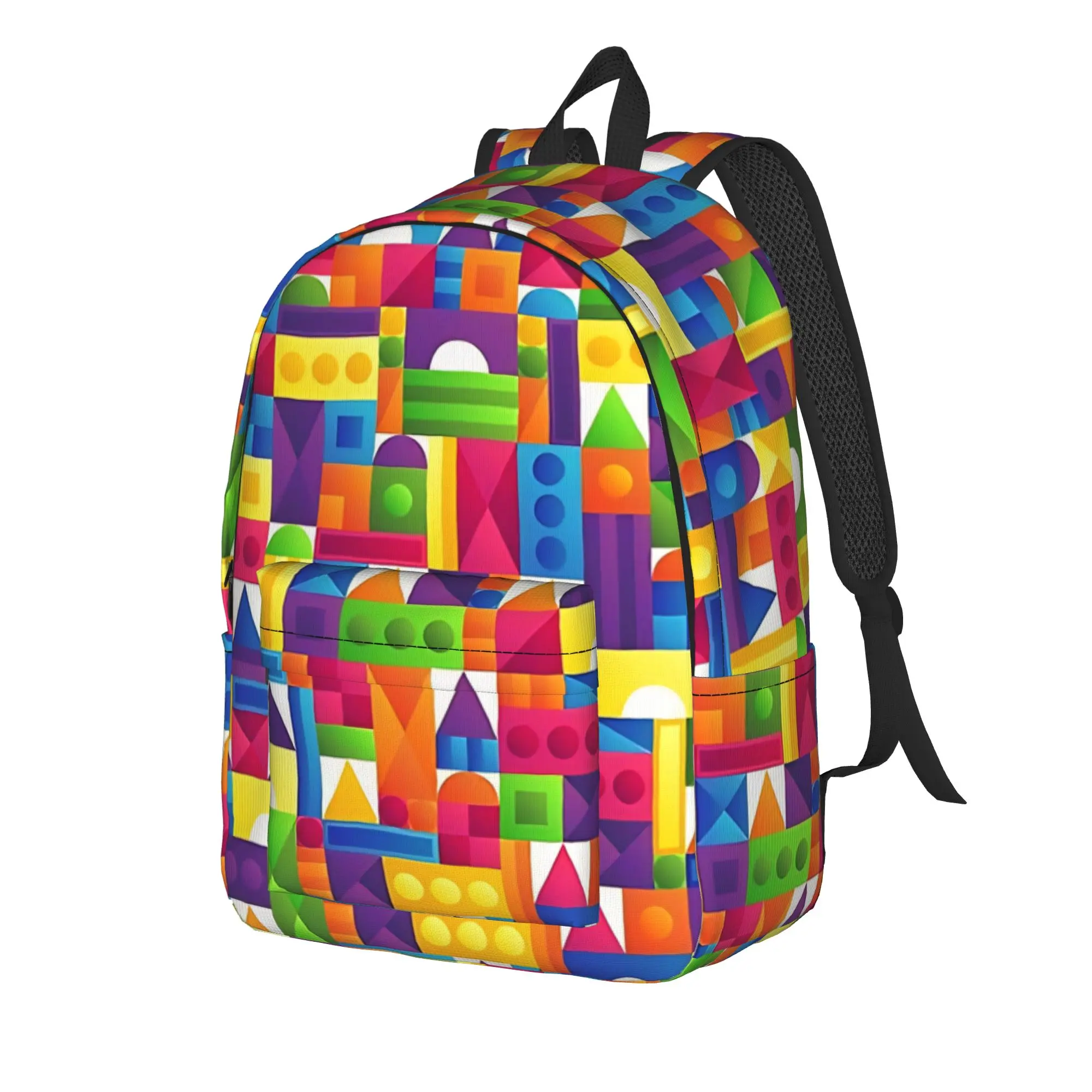 Building Blocks  Backpack  University Backpacks Boy Colorful Breathable School Bags Leisure Rucksack