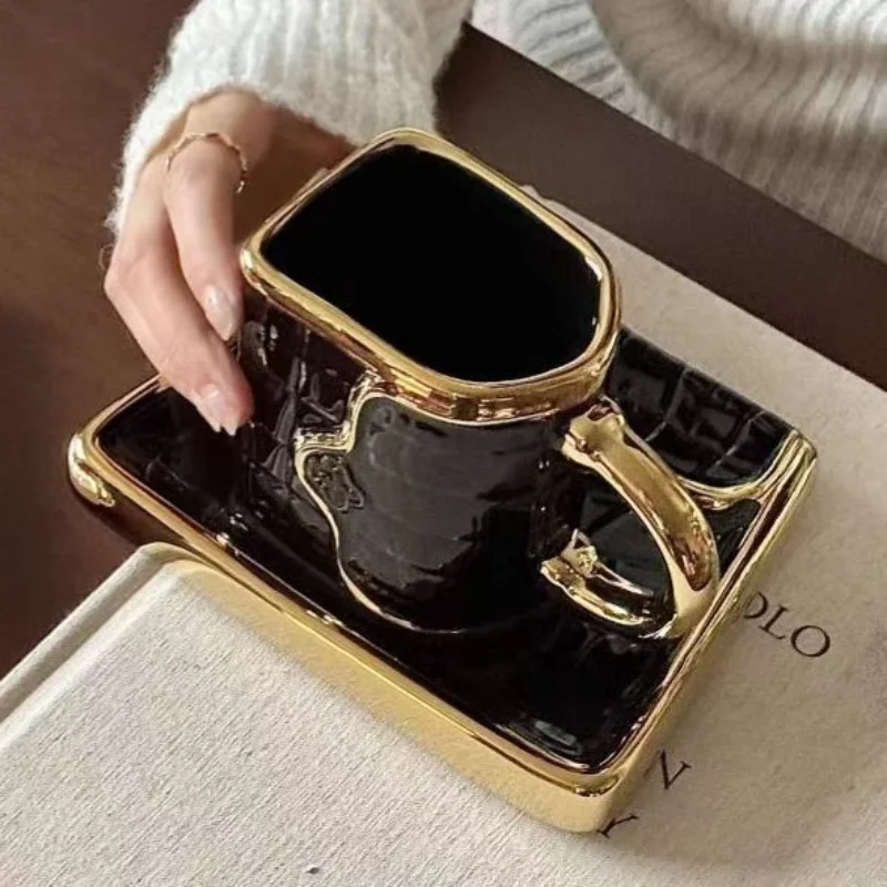Cute Creative Coffee Ceramic Mug Handbag Purse with Saucer Travel Tea Cup for Women - Durable And Portable Drinkware