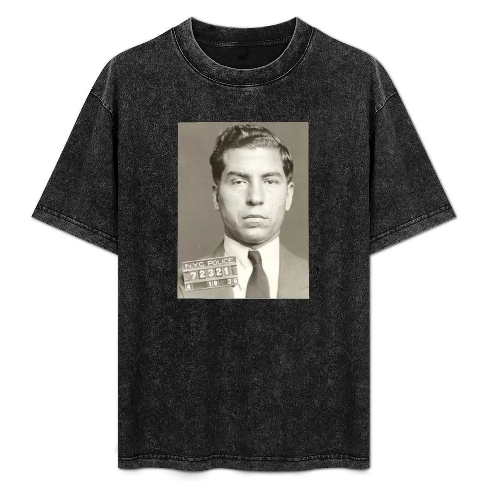 

Lucky Luciano Mugshot T-Shirt Aesthetic clothing graphic shirts blue lock oversized t shirts for men