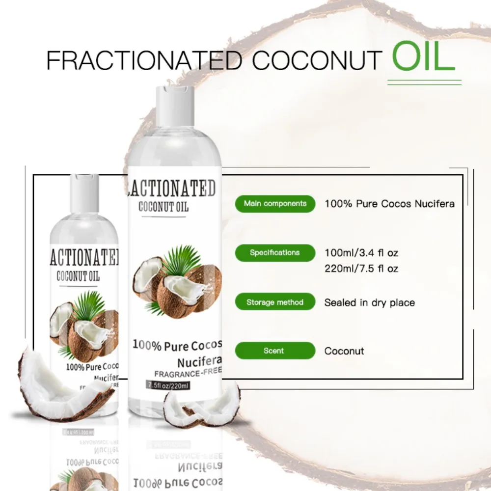 분액 코코넛 오일 마사지 오일, 보습 미백, 안티에이징 에센셜 오일, 스킨케어 헤어 케어