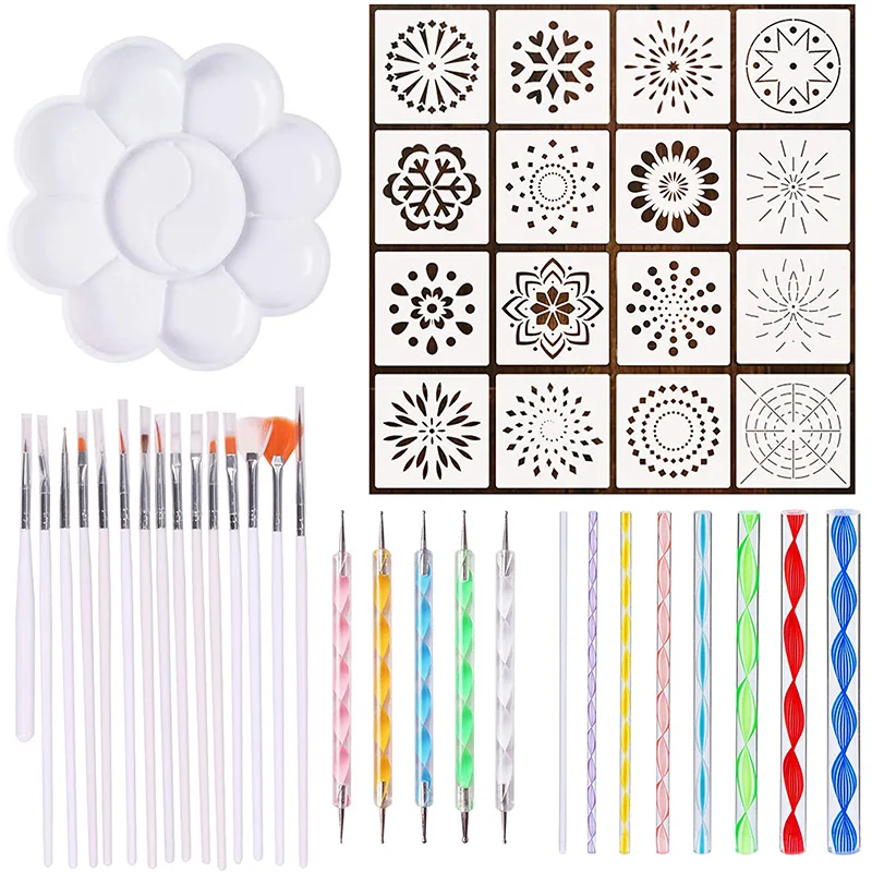 

45 Pieces Mandala Dotting Tools For Rock Painting, Embossing Pattern, Craft, Canvas And Drawing