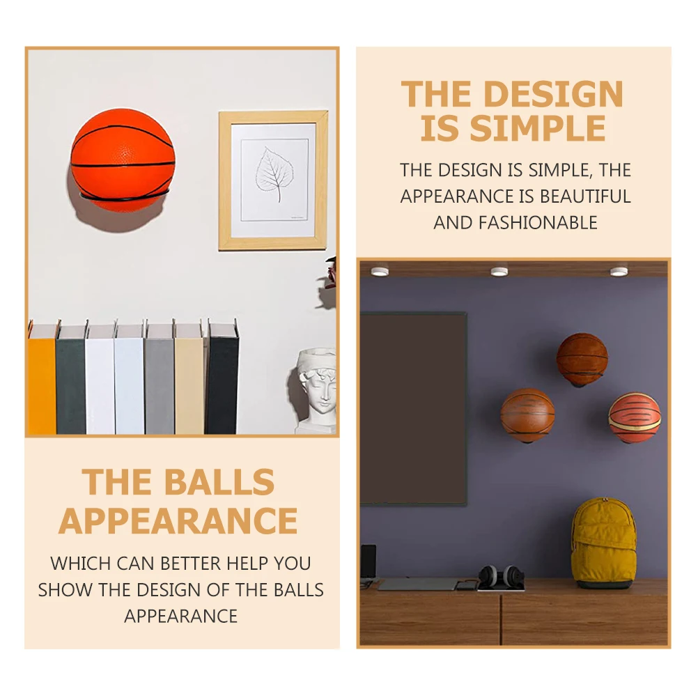 

1Set Wall-Mounted Basketball Holder Simple Design Beautiful Fashionable Durable Iron Material Home Mall Counter Storage