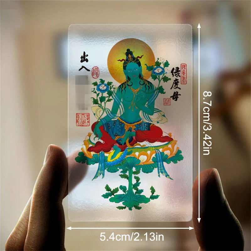 Namo Great Wish To Tibetan Bodhisattva Transparent PVC Buddha Card Safety Amulet Buddhist Supplies Buddha Card