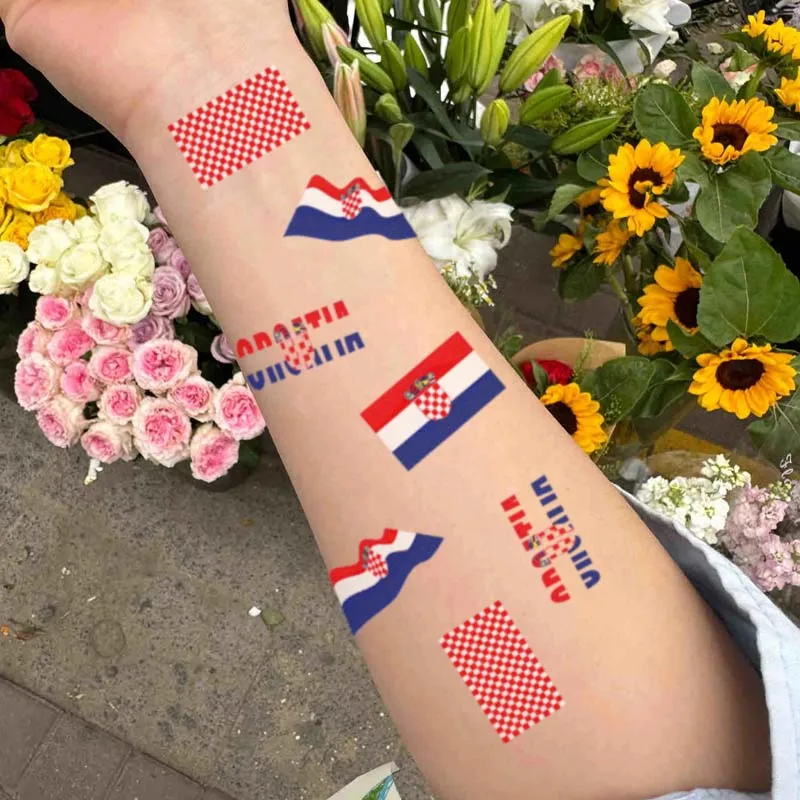 Croatia Flag Temporary Tattoo Sticker, Long-lasting Waterproof, Realistic Non-reflective Fake Tattoo, for Men and Women