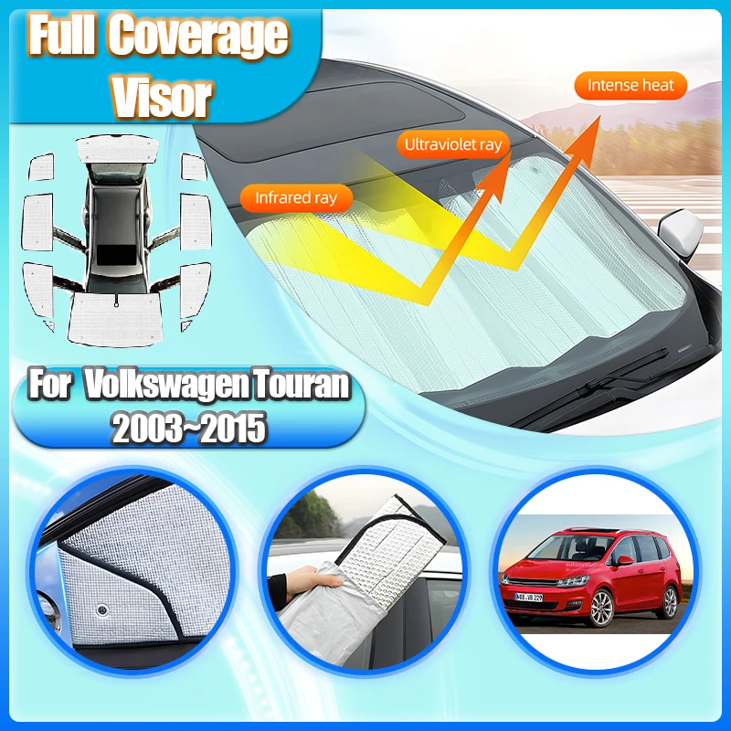 

Full Coverage Sunshades For Volkswagen VW Touran Accessories 2003~2015 MK1 1T Window Windshields UV Protection Car Accessories