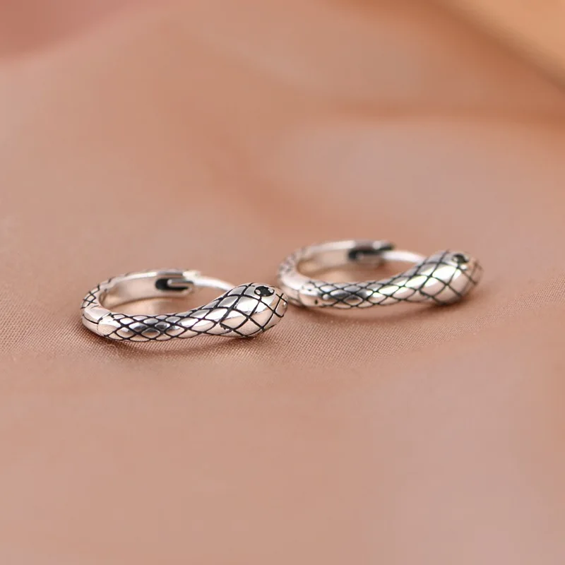 

New in 925 Sterling Silver Snake Ear Piercing Ring Stud Earrings For Women Wedding Jewelry Wholesale ​ Money 925