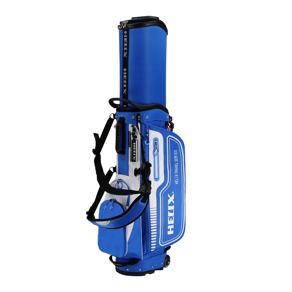 HELIX Lightweight Golf Stand Bag with Retractable Top Cover and Wheels