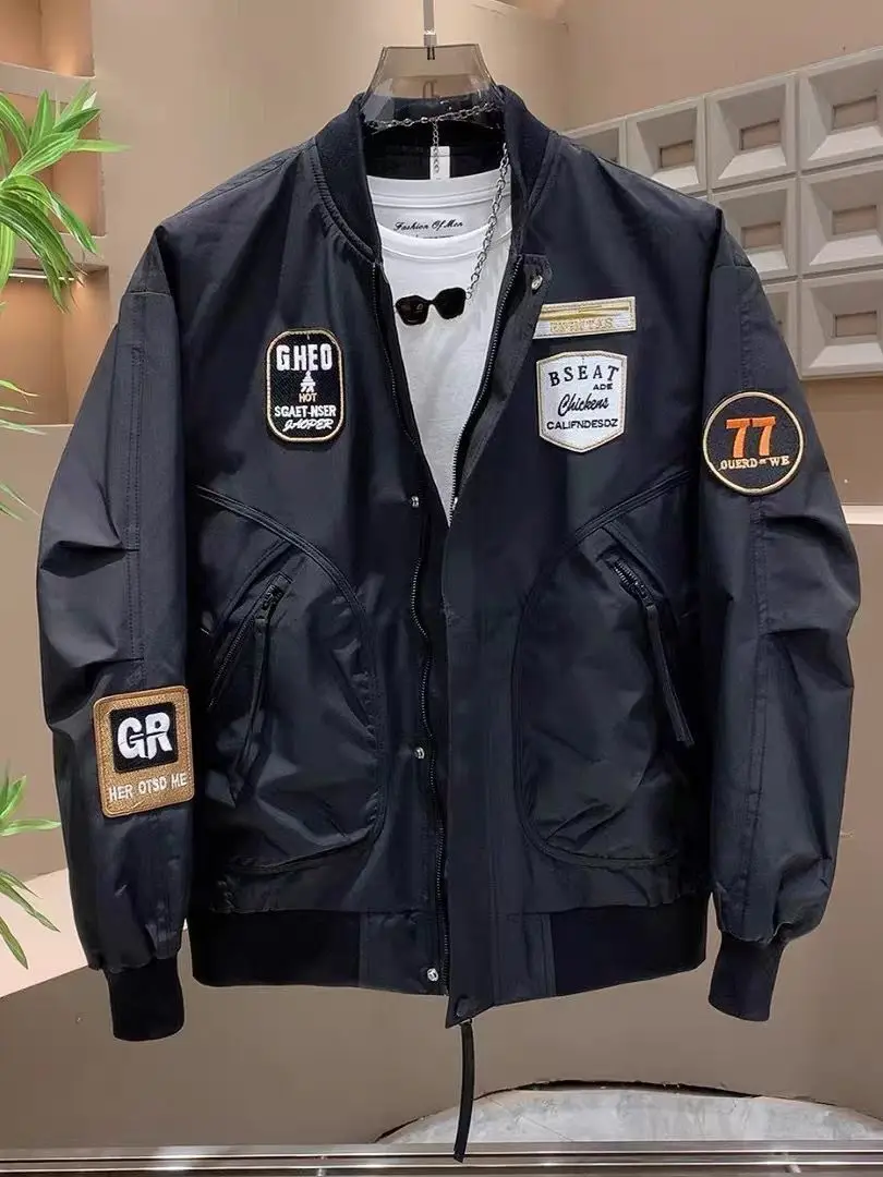 

Цветная блузка, повседневная мужская модная брендовая верхняя одежда Haome с воротником-стойкой, весна-осень, новинка, длинное волокно из полиэстера