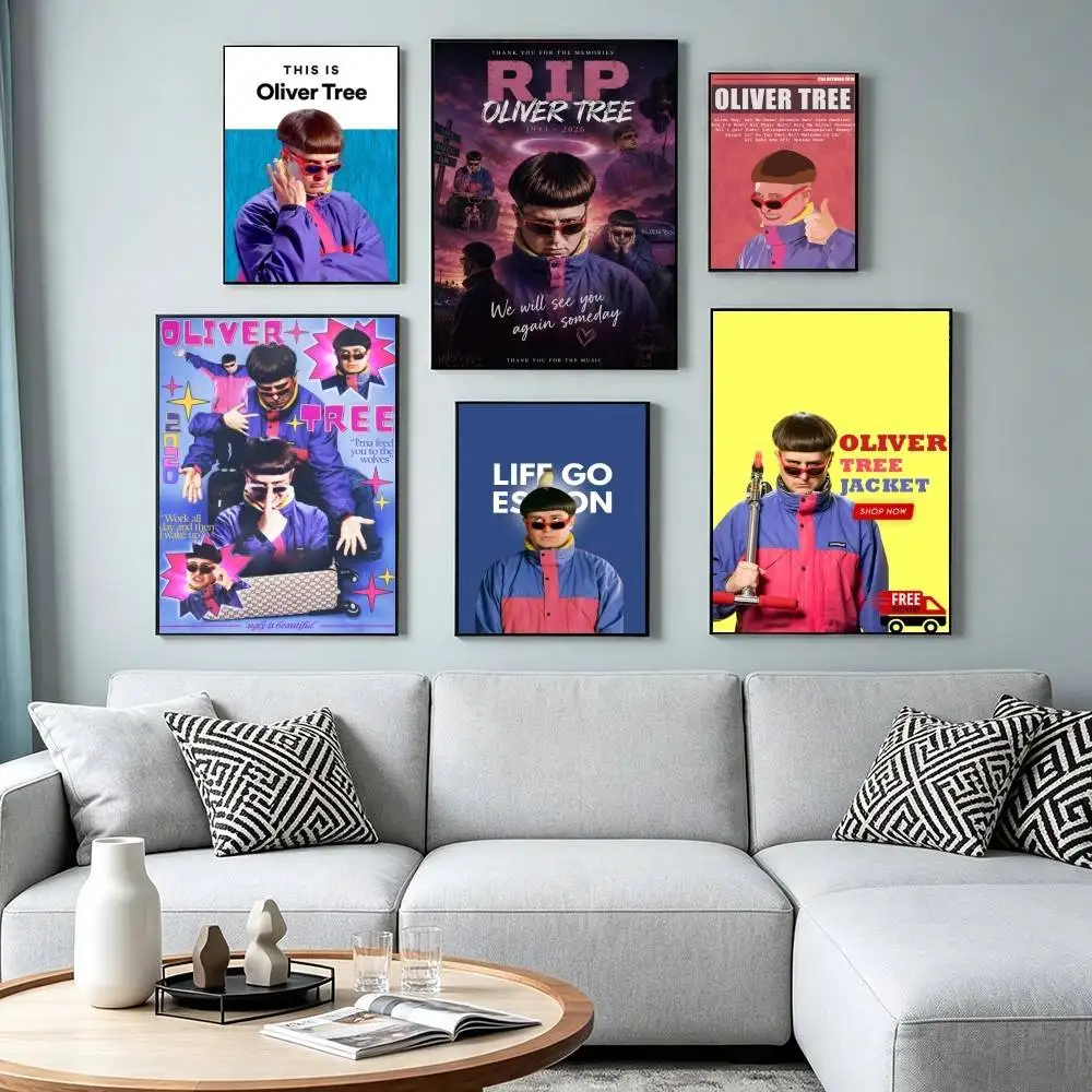 Hot Singer O-Oliver Tree  Poster High Quality Dorm Living Room Aesthetic Wall Decoration Painting Stickers Gift