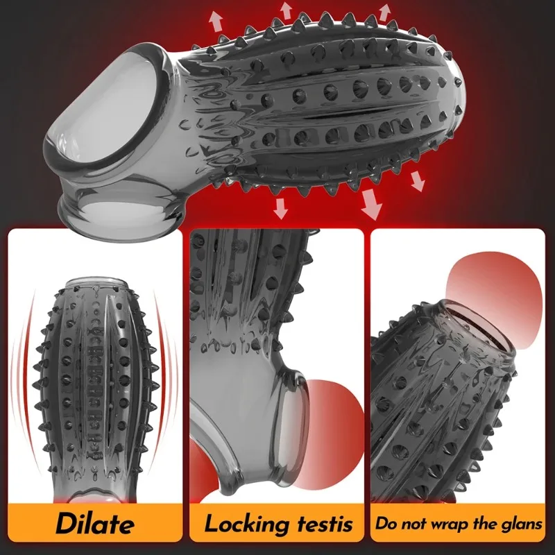 DUBNIY غطاء القضيب للرجال سكوك مع حزام مثير تسوق بيني خواتم الكبار لوازم تأخير القذف القضيب كم للرجل 18
