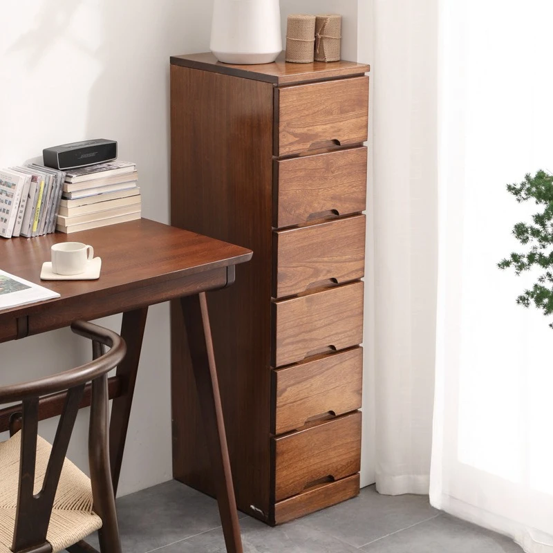 For solid wood crevice storage cabinet wooden drawer type bedroom chest cabinet narrow cabinet crevice bedside table