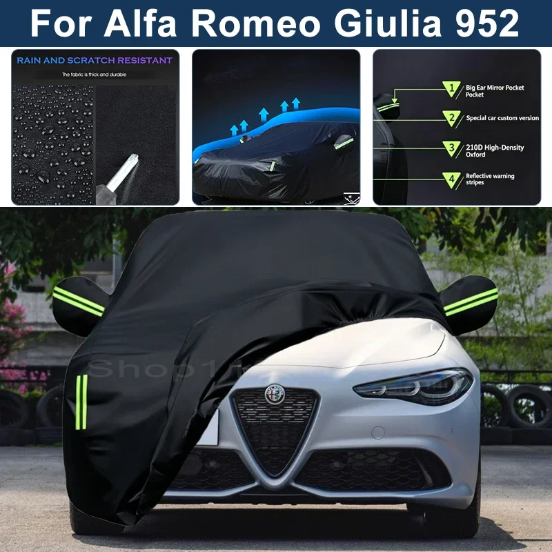 Auto Exterior Sun-Snow Protective Car Cover For Alfa Romeo Giulia 952 Waterproof Dustproof Anti-UV Outdoor Cover