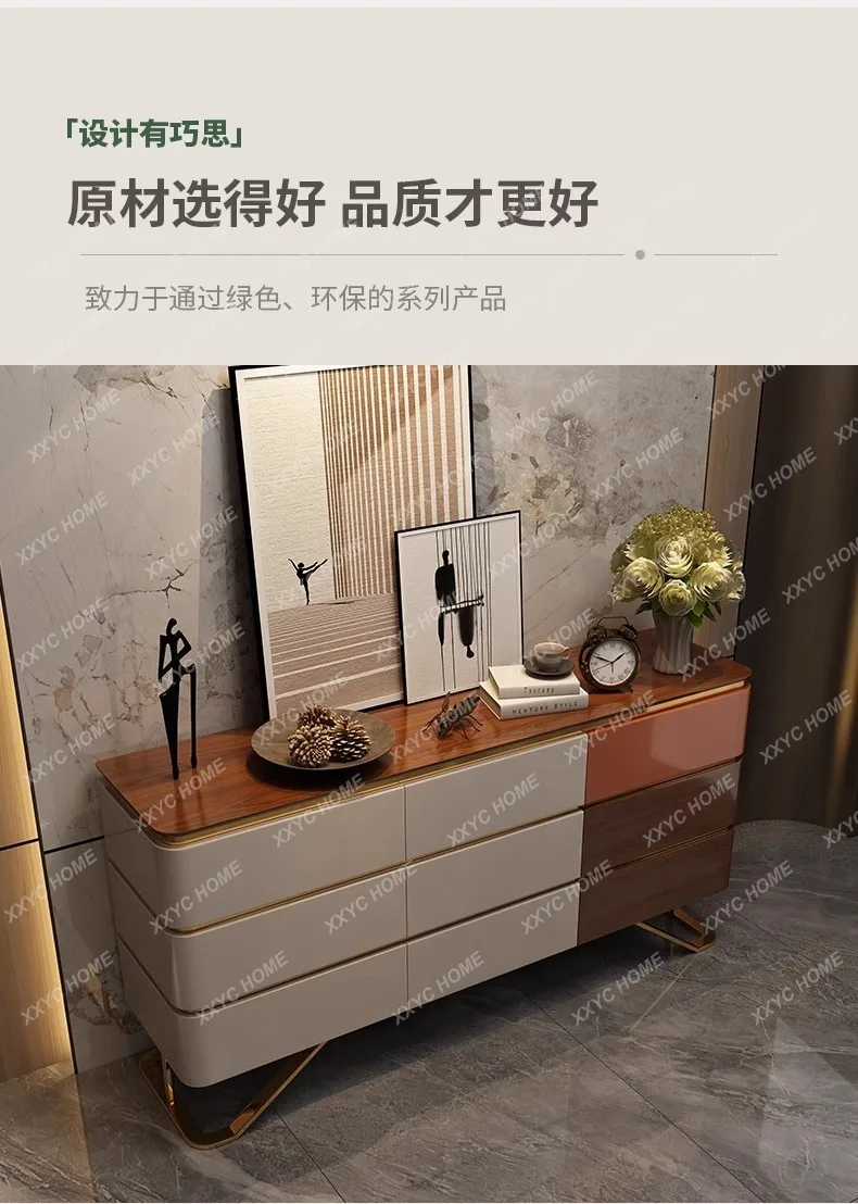 

Q solid wood dining side cabinet, chest cabinet, light luxury, simple style, medium and ancient style