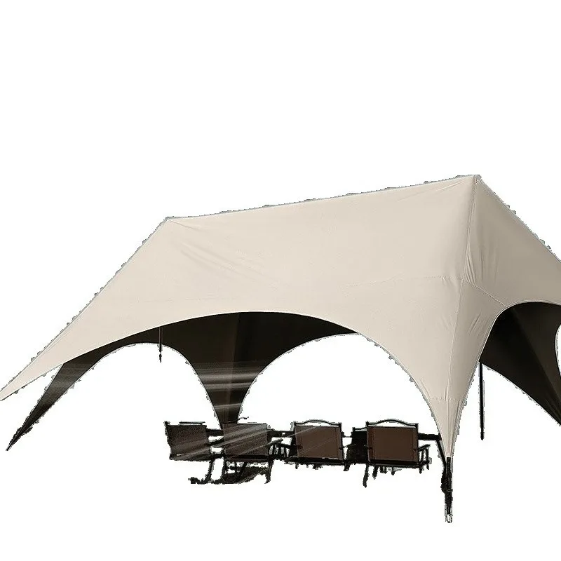 

Speed camp vinyl canopy tent outdoor tables and chairs camping six-piece set lazy quick open canopy free awning generation