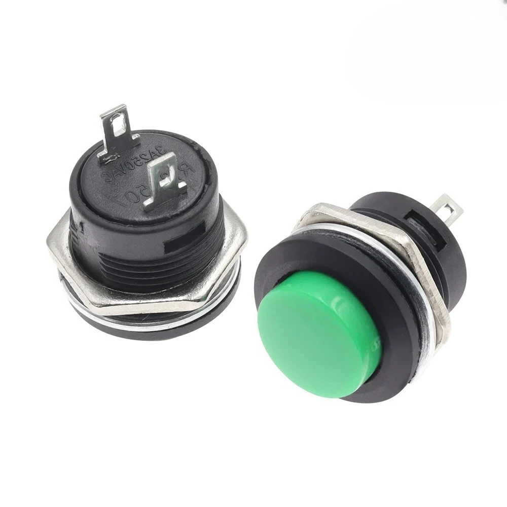 100PCS R13-507 Momentary Schalter SPST Runde Kappe Push Button Schalter AC 6A/125V 3A/250V rot Schwarz Weiß Gelb Grün Blau – Detail 12