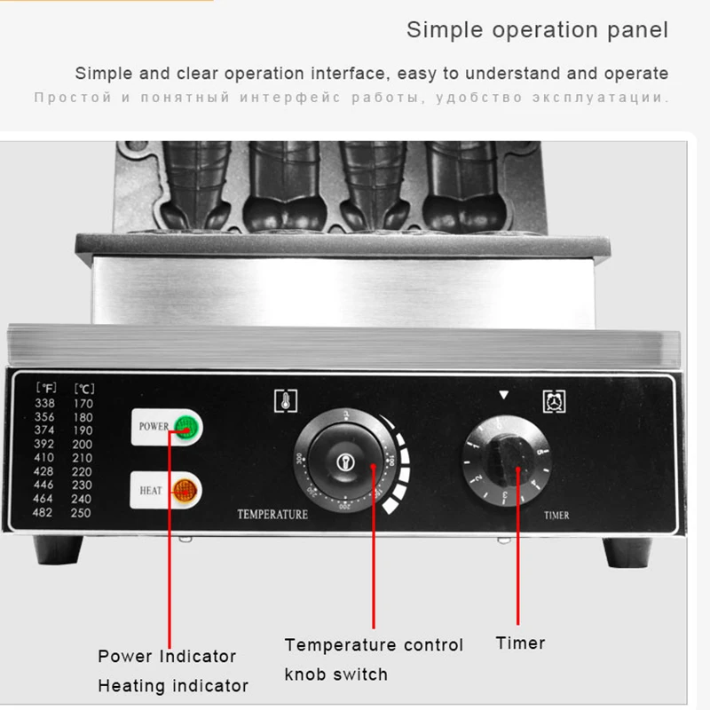 Commercial  A Piece of Gayke 4pcs  Penis Shape Waffle Maker Iron Stick Baking Machine Grill Baker Waffle Snacks Baker Waffle