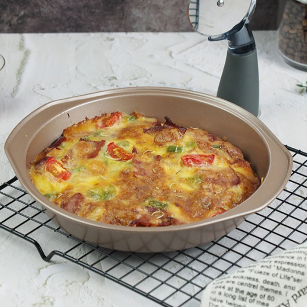 

Heat-Resistant Pie Oven Tray Non-Stick Metal Baking Pan Wear-Resistant Multipurpose Oven Tray for Pie Pizza Pancake