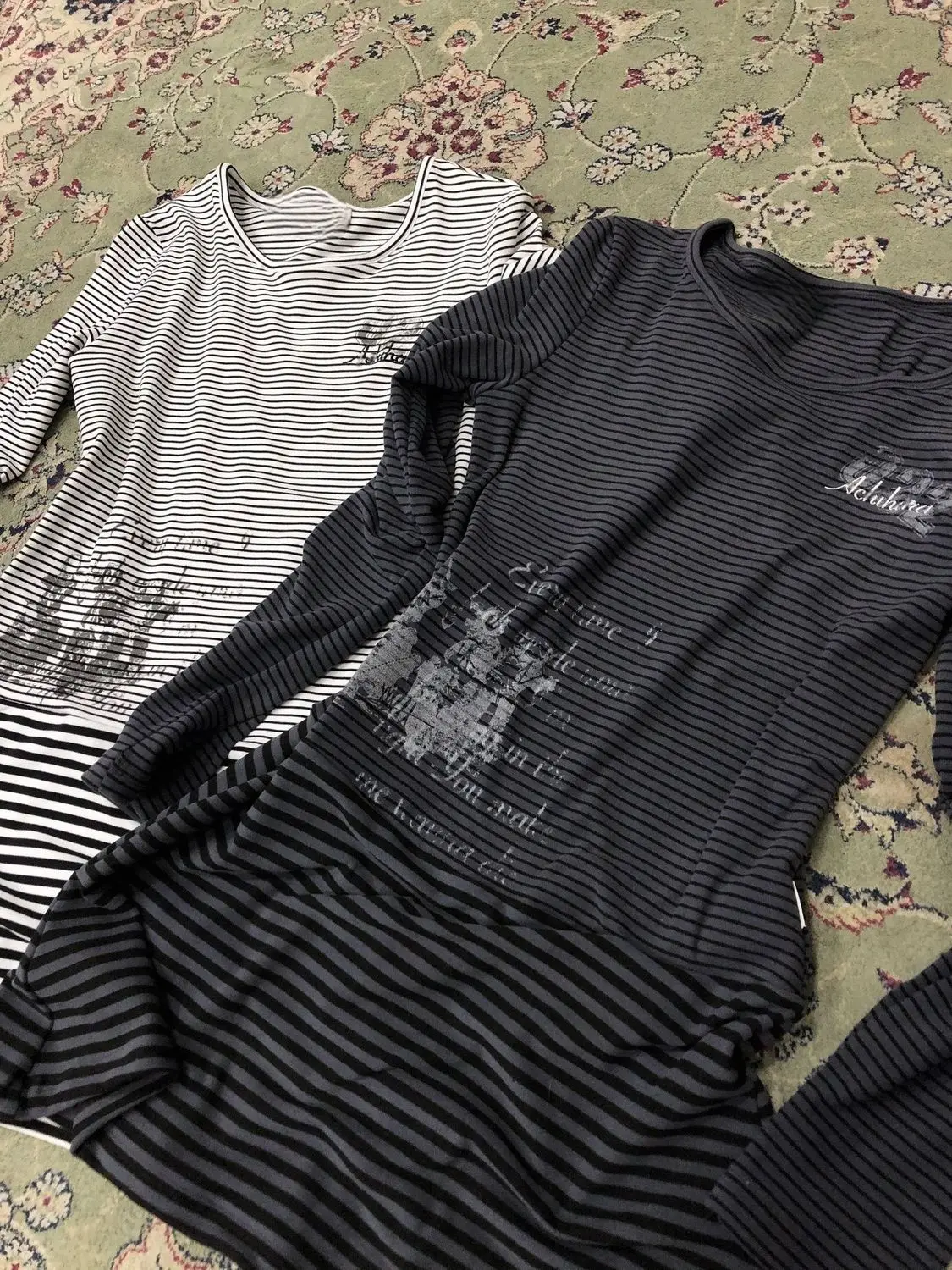 Y2k ثقافة فرعية فستان طويل الأكمام فاسق نمط جزء فستان المرأة عادية مخطط طباعة الحلو فتاة اليابانية تي شيرت على طراز هاراجوكو الخريف