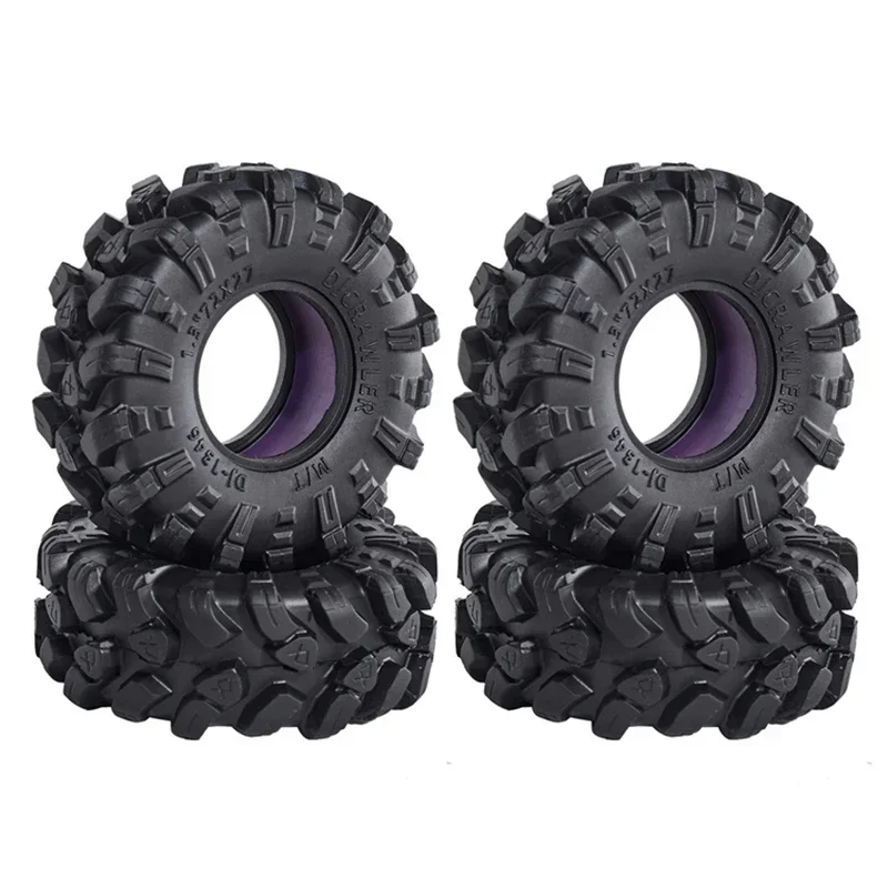 1.3 Inch Mud Tires with Silicone Double-section Sponge for 1/18 RC Crawler TRX4-M SCX24 FMS