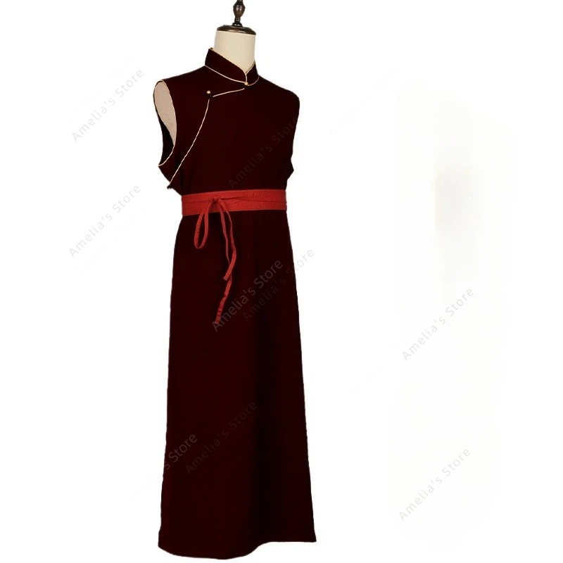 Tibetan Lama Robe Garung Monk Suit Sleeveless Long Dress Buddhist Lay Practitioner Cotton Linen Meditation Gown Spring Autumn