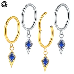 1PC G23 Titanium Helix Daith Tragus Piercing Earring Cartilage Geometric Zircon Pendant Small Hoop Dangle Earring Women Jewelry