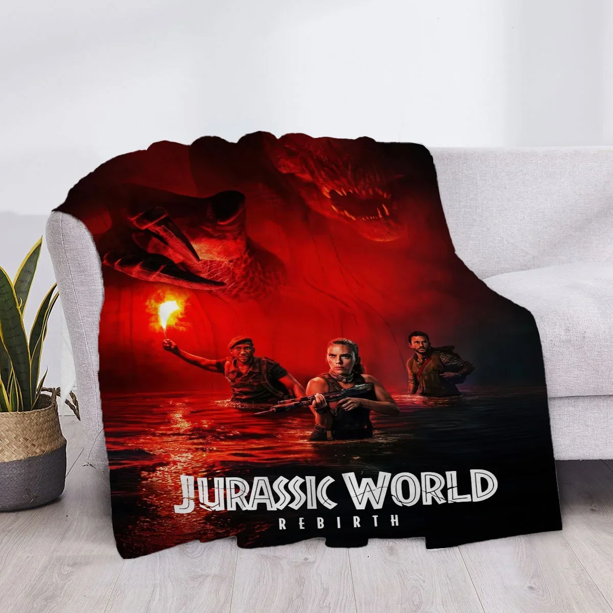 

JJurassic World Rebirth Kids Blanket Plaid Luxury Microfiber Soft Throw for Sofa Bed Car Star H Anime Fluffy Comforter
