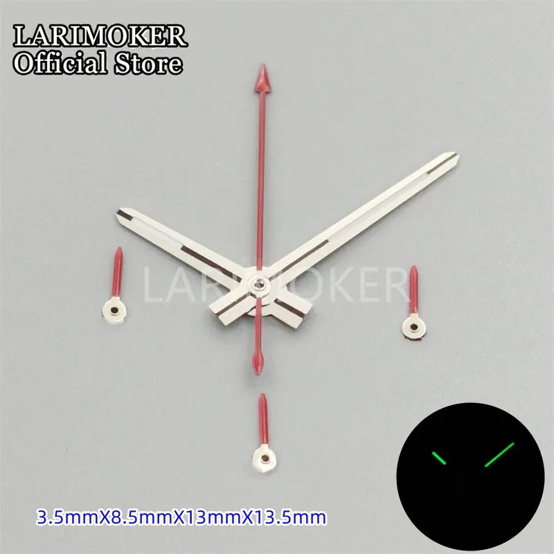 LARIMOKER silver gold  rose gold watch hands Green luminous  fit VK63 quartz Movement