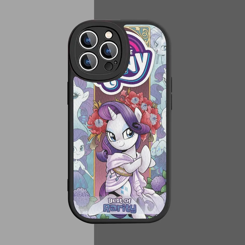 M-My Cartoon P-Pony L-Little Phone Case Hard Leather For iPhone 14 13 12 Mini 11 14 Pro Max Xs X Xr 7 8 Plus Fundas