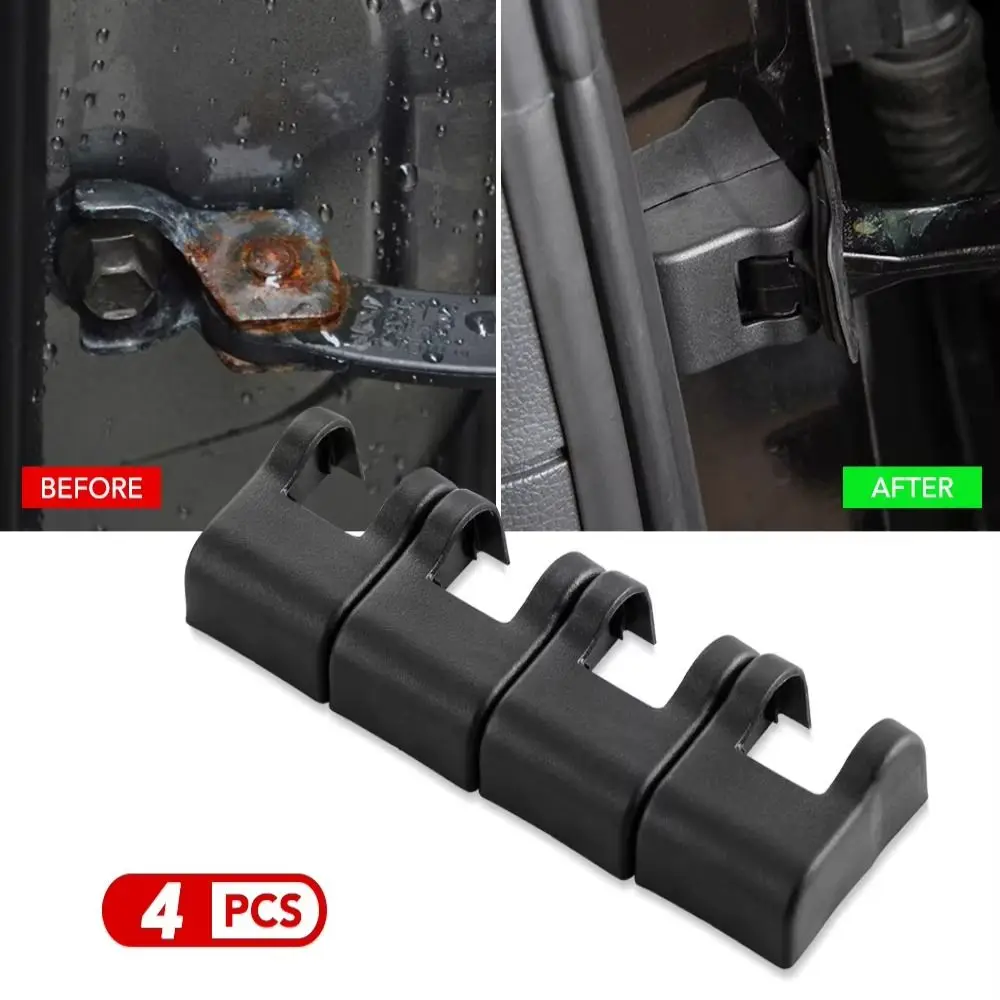 4pcs Plastic Door Inspection Arm Cover Black Waterproof Door Check Arm Cover Durable Rust-proof for Volkswagen/Audi