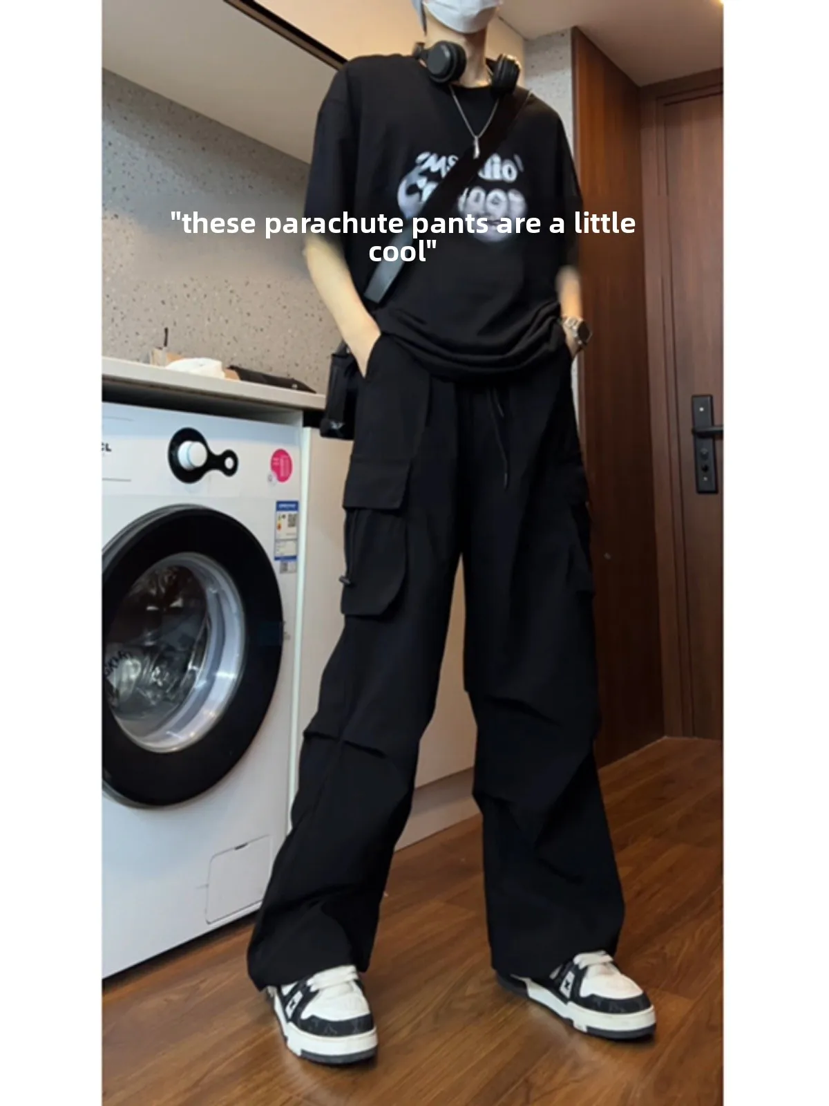 

Men's Hiphop Fce Lined Skiing Tactical Pants American Sle Casual Loose Fit Long Trousers Autumn Winter Faion Trend