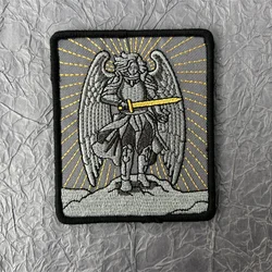 Parche bordado Arcángel Miguel – Insignia moral militar para mochila