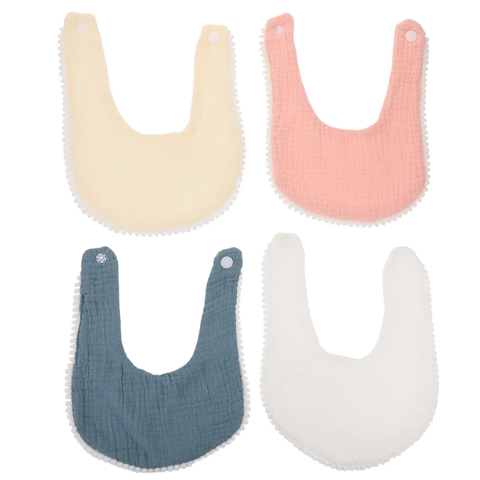 

4Pcs Baby Drool Bibs Cotton Gauze Double Layer Muslin Bandana Bibs for Newborns Infants Soft Absorbent Feeding Burp Cloths