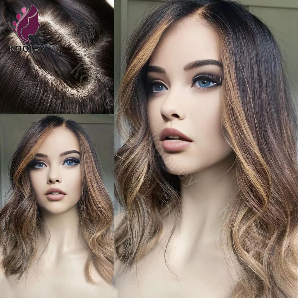 13x6 الدانتيل أمامي الجسم موجة شعر مستعار براون جذور أومبير شقراء 13x4 الدانتيل الجبهة خصلات الشعر المستعار الإنسان شعر الطفل شفافة 5x5 إغلاق شعر مستعار