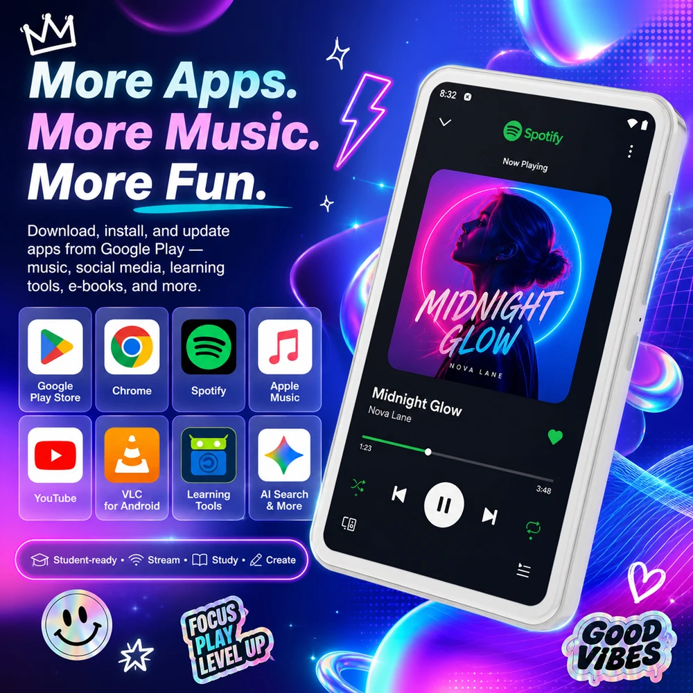 Portable Andriod WiFi MP3 Player with Play Store Access,Spotify Premium Ready,4