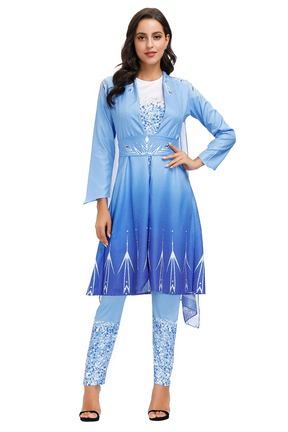 

Cosplay Snow Queen Adult Elsa Dress Costume Halloween Cosplay Elsa Anna Costume Princess Ice Queen Outfit Full Sets for Women