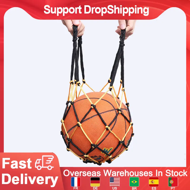 

Heavy Duty Basketball Bag Drawstring Ball Mesh Net Nylon Soccer Carrier Mesh Net Bag Drawstring Storage Bag for Basketball