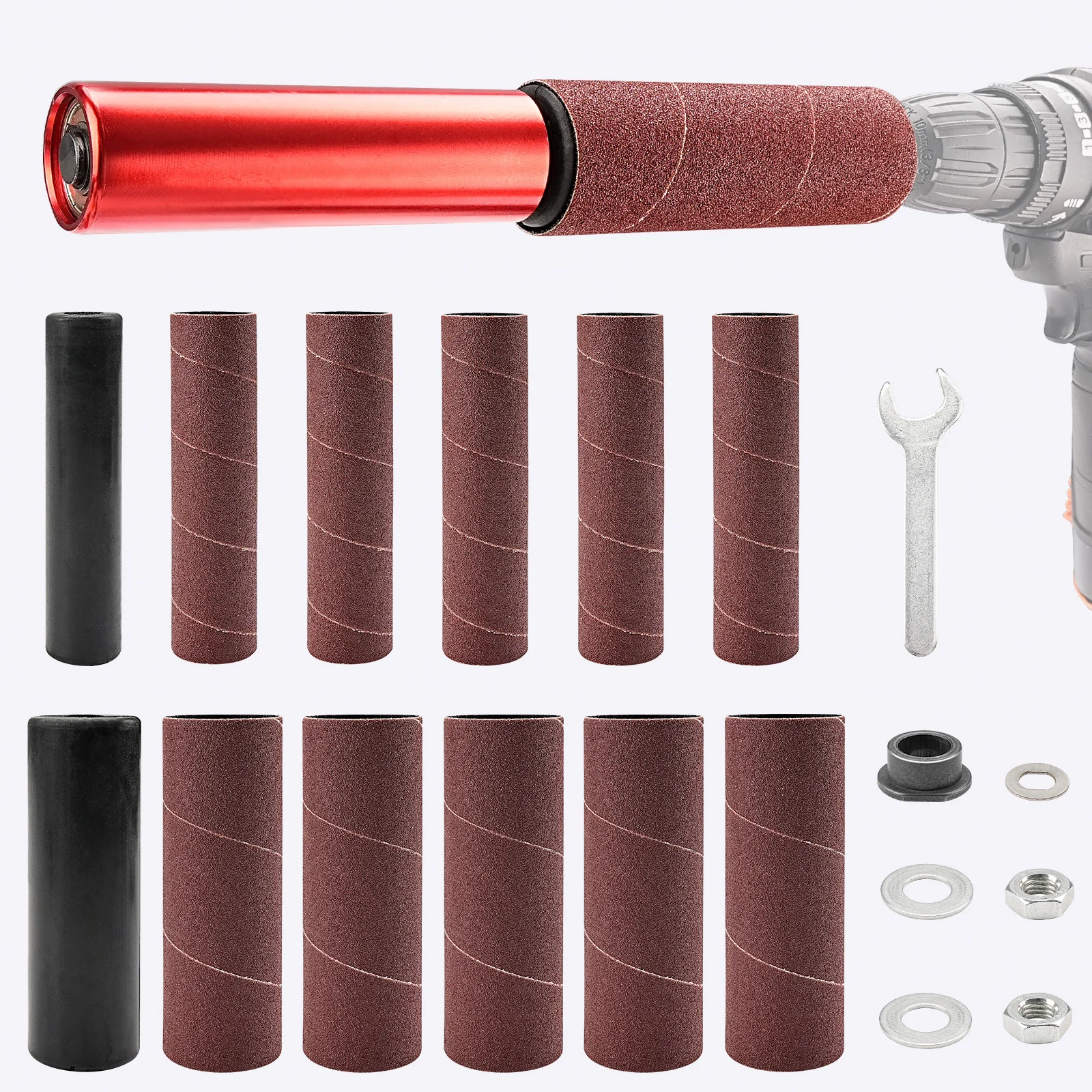 

SI FANG Mini Belt Sander Sanding Rod for Wood Metal Plastic Glass Stone Electric Drill Attachment Lithium Drill Conversion Kit