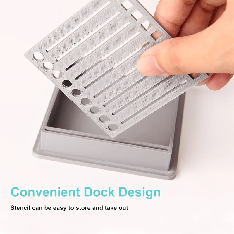 AT93-3PCS Sticky Note Stencil Template With Sticky Note, Sticky Note Holder With Stencil, Sticky Note Line Stencil