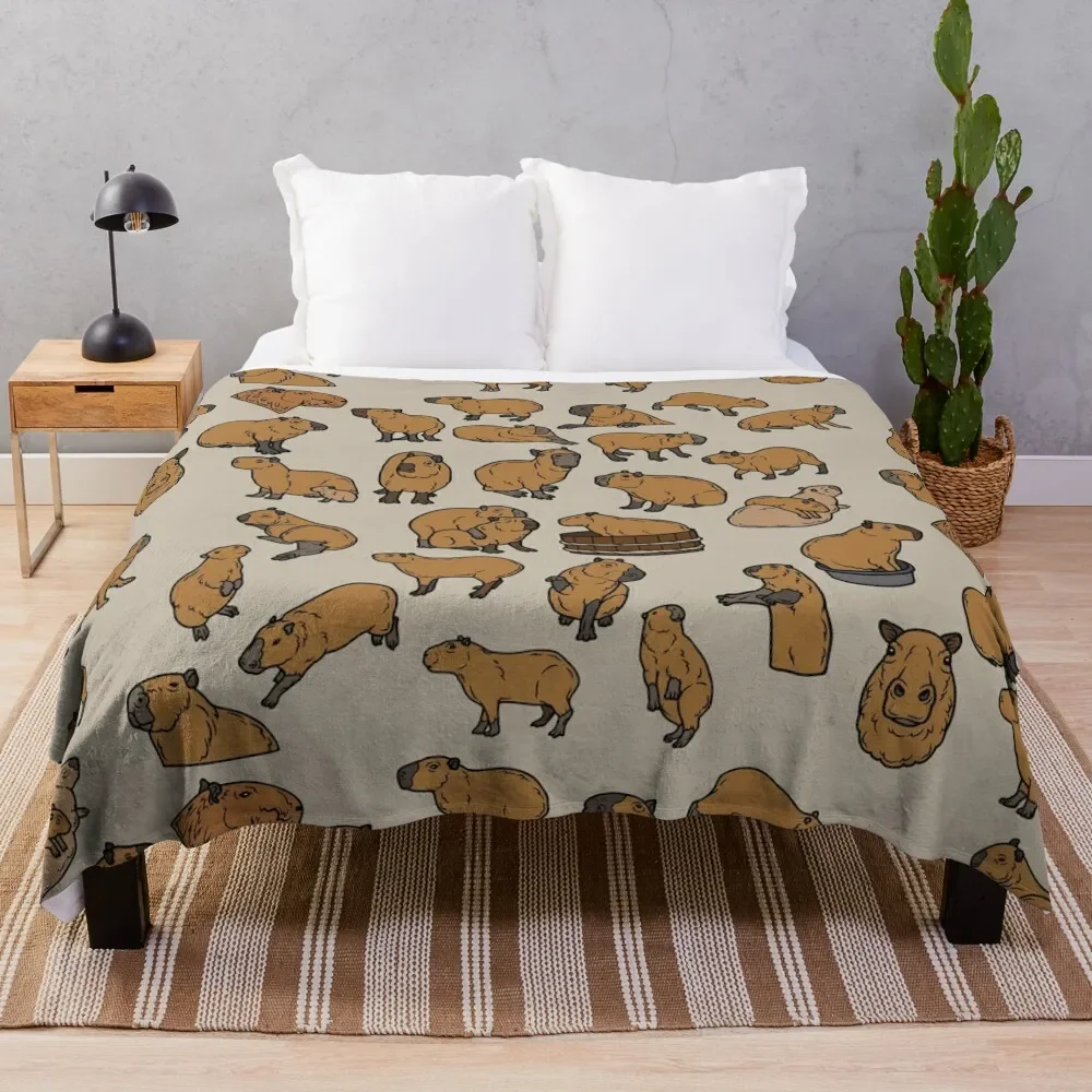 

Never Enough Capybaras Throw Blanket All Weather Soft Throw Blanket for Sofa