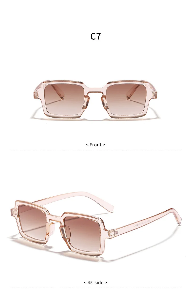 Vintage quadratische Sonnenbrille für Damen und Herren, rechteckige Sonnenbrille, ovale Sonnenbrille für Damen und Herren – Detail 14