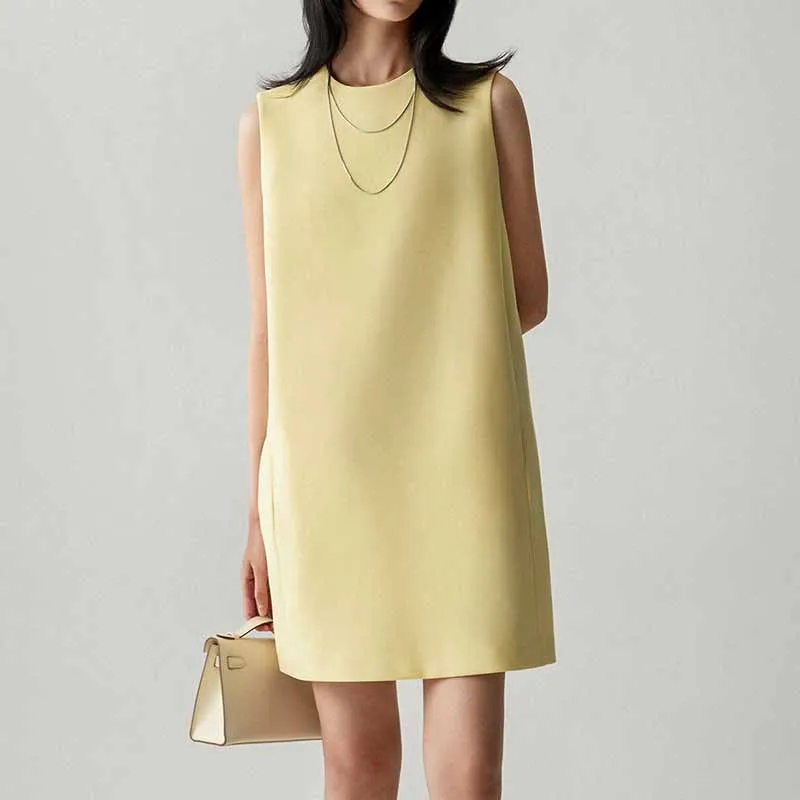 

Japanese blend commuting simple sleeveless straight dress, comfortable and fashionable bodycon dress
