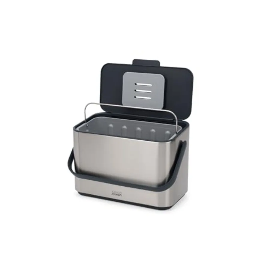 

Collect 1.06 gallon/4 Liters Stainless Steel Food Compost Bin with Handle Removable Inner Bucket and Bin Liners Storage Include