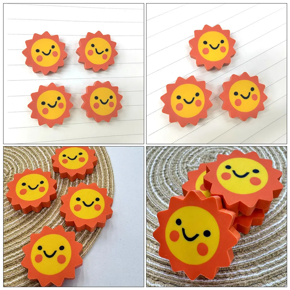 

50pcs Sunflower Eraser Cute Mini Bulk for Kids Prizes Soft Large School Supplies Erase Pencil Marks Student Tools