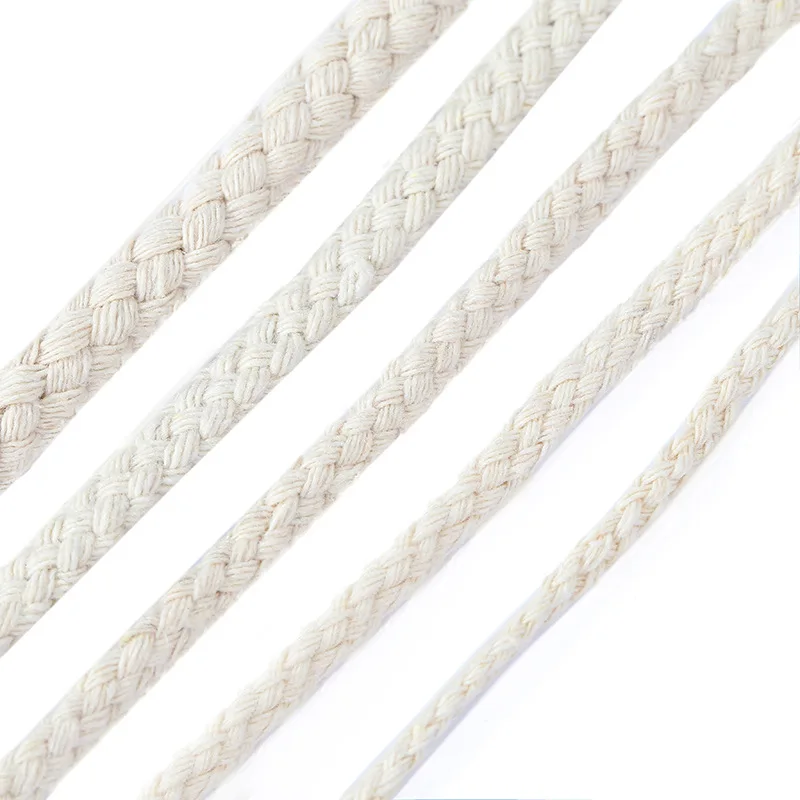 10y Beige Twisted Cord Rope 4/5/6/7/10mm 100% Cotton Rope Cords Craft Decorative Twisted DIY Handmade Bag Drawstring Accessories