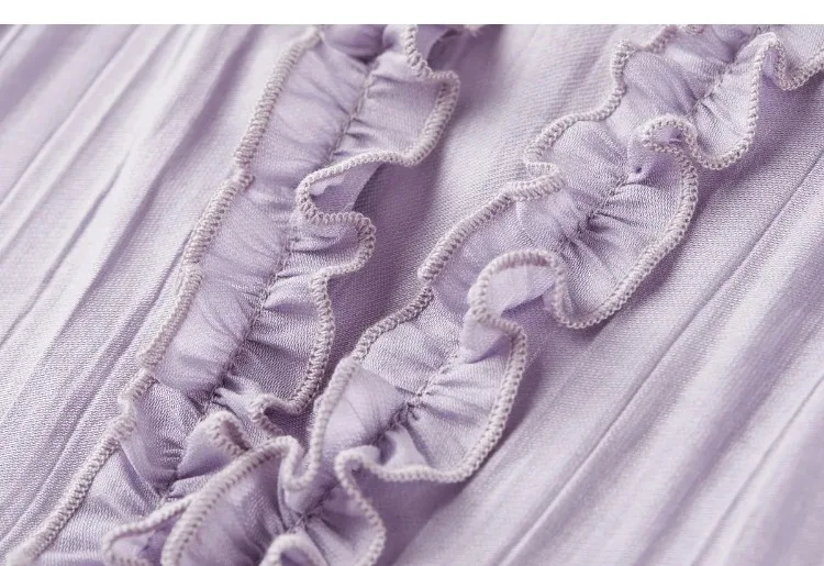 SENTUBILA Damen-Bluse mit Spitzenbesatz, Langarm-Oberteil mit Rüschenkragen, lockeres Chiffon-Hemd, elegante Damenkleidung 161VA5389 – Detail 30