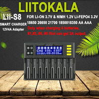 Liitokala Lii-s12 Lii-S8 18650 Battery Charger for 1.2v 3.7V 9V 14500 17500 26650 AA AAA NiMH/CD Rechargeable Lithium Batteries