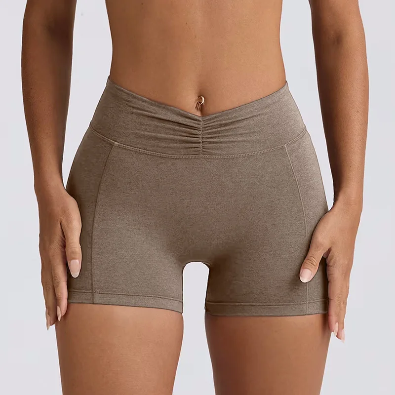 SEEKSUC Women's Yoga Suits Quick Drying Leggings Gym Shorts Nude Hanging Neck Bra Running Gym Exercise Sets - Image 6