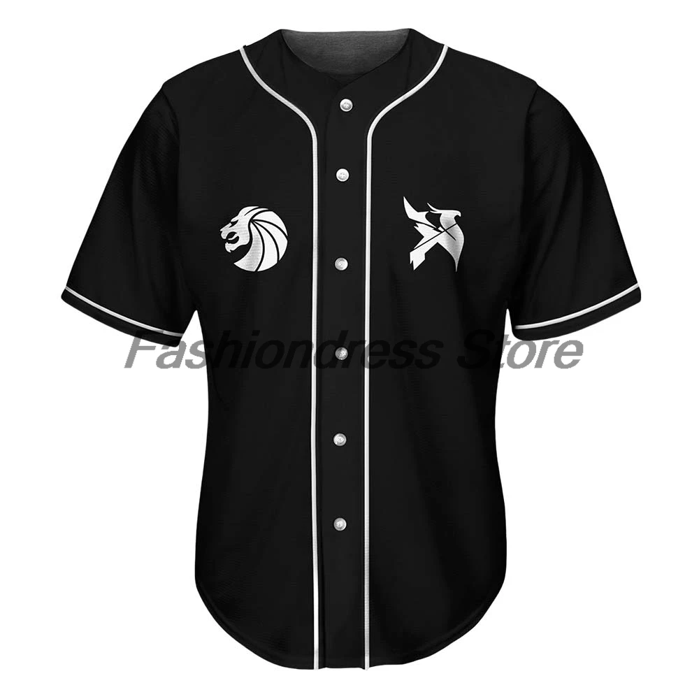 Excision Illenium Seven Lions Ophelia Baseball Jersey V-Neck Short Sleeve Button-up Shirts Women Men Streetwear Tops