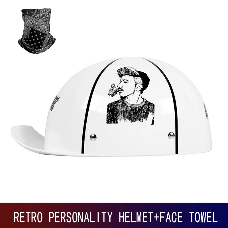 New German cruise retro half helmet female pedal motorcycle helmet motorcycle helmet retro baseball helmet